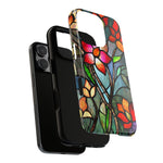 Load image into Gallery viewer, Stained Glass Effect iPhone Tough Case, Floral Phone Case
