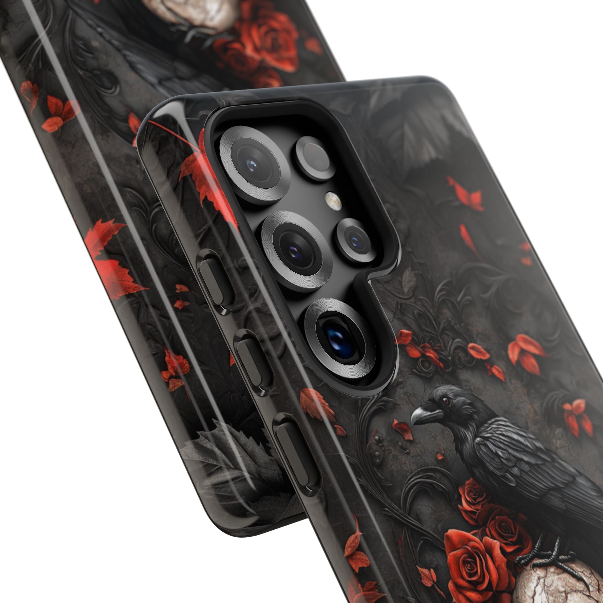 Gothic Raven & Skull Samsung Phone Case
