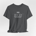 Load image into Gallery viewer, Dad Gamer Stats T-Shirt | Gift for Gamers, Gamer Shirt, Nerdy Gifts, Video Gamer T-Shirt, Father&#39;s Day Shirt
