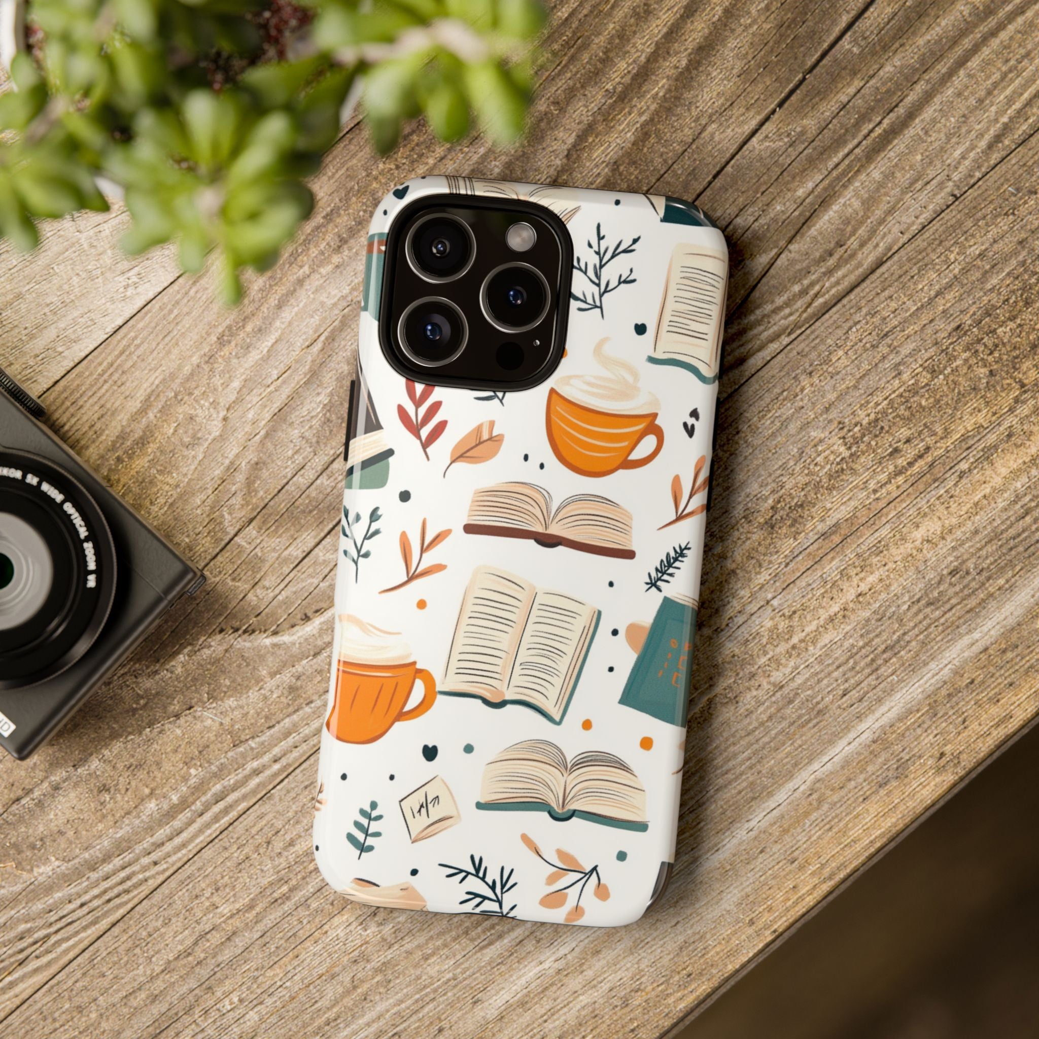 Fall Cozy Coffee and Books iPhone Case