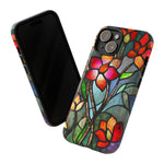 Load image into Gallery viewer, Stained Glass Effect iPhone Tough Case, Floral Phone Case
