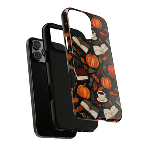 Cozy Fall Pumpkin, Coffee, and Books iPhone Case