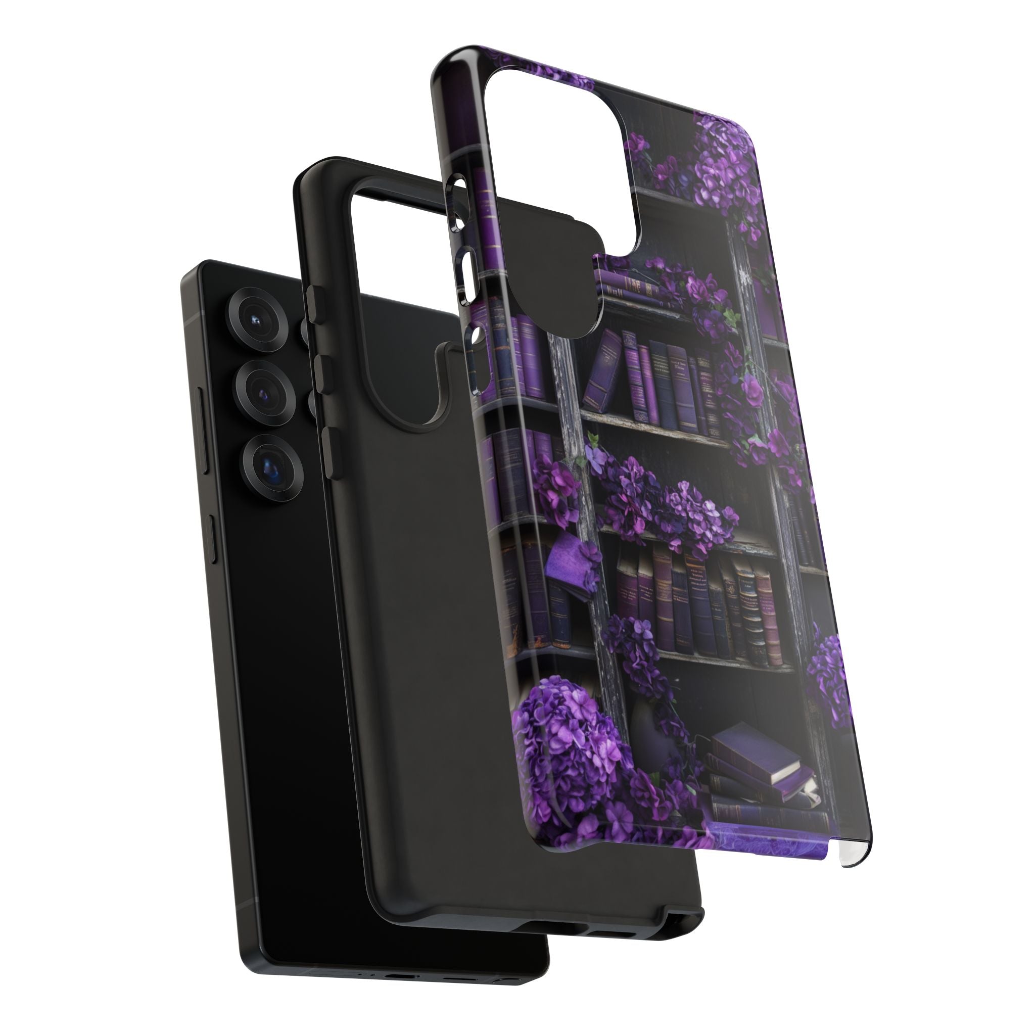 Purple Gothic Bookshelf Samsung Phone Case