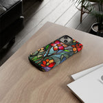 Load image into Gallery viewer, Stained Glass Effect iPhone Tough Case, Floral Phone Case
