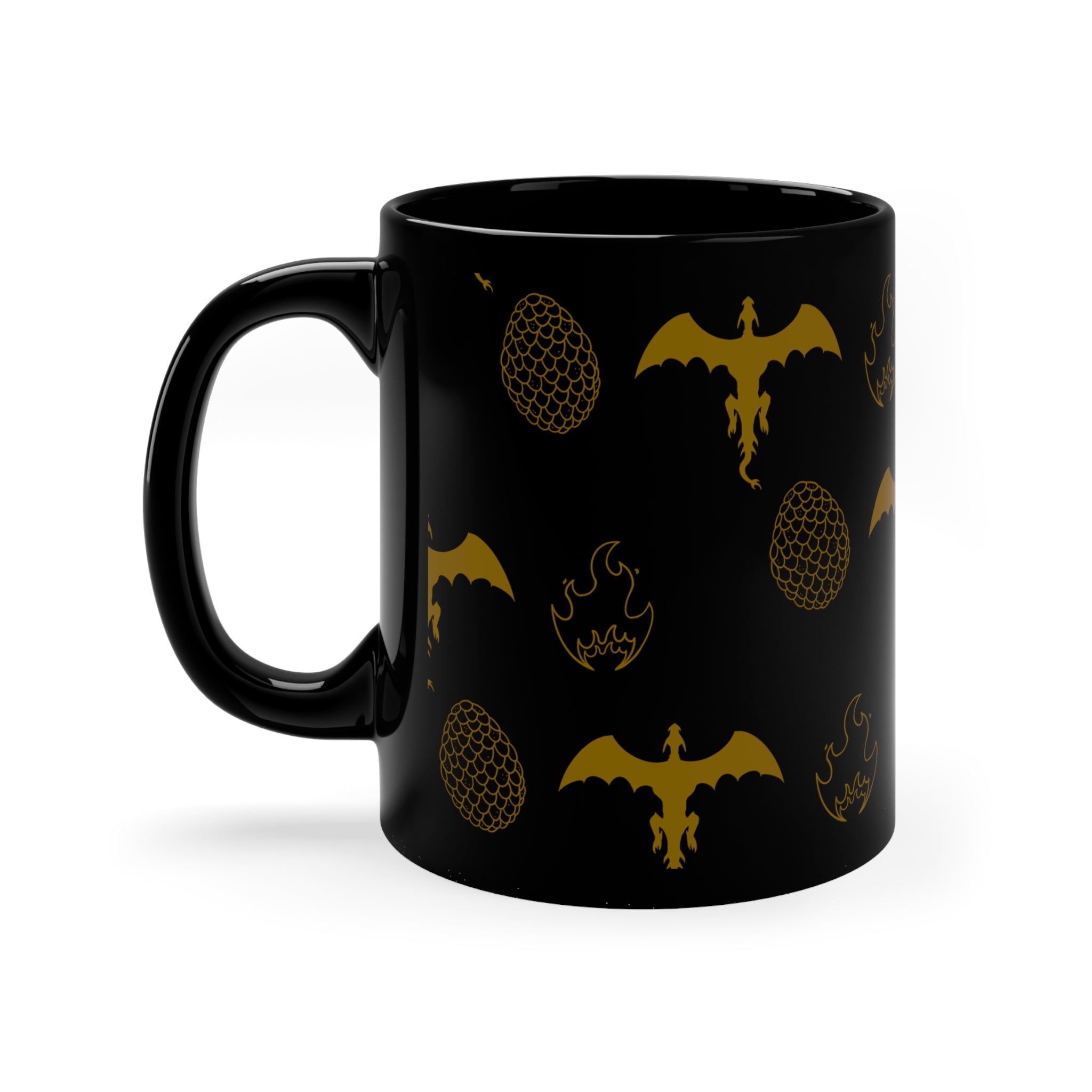 Dragon Mug | Dragon Egg Fire Pattern | Gift for Gamers | Fantasy Mug