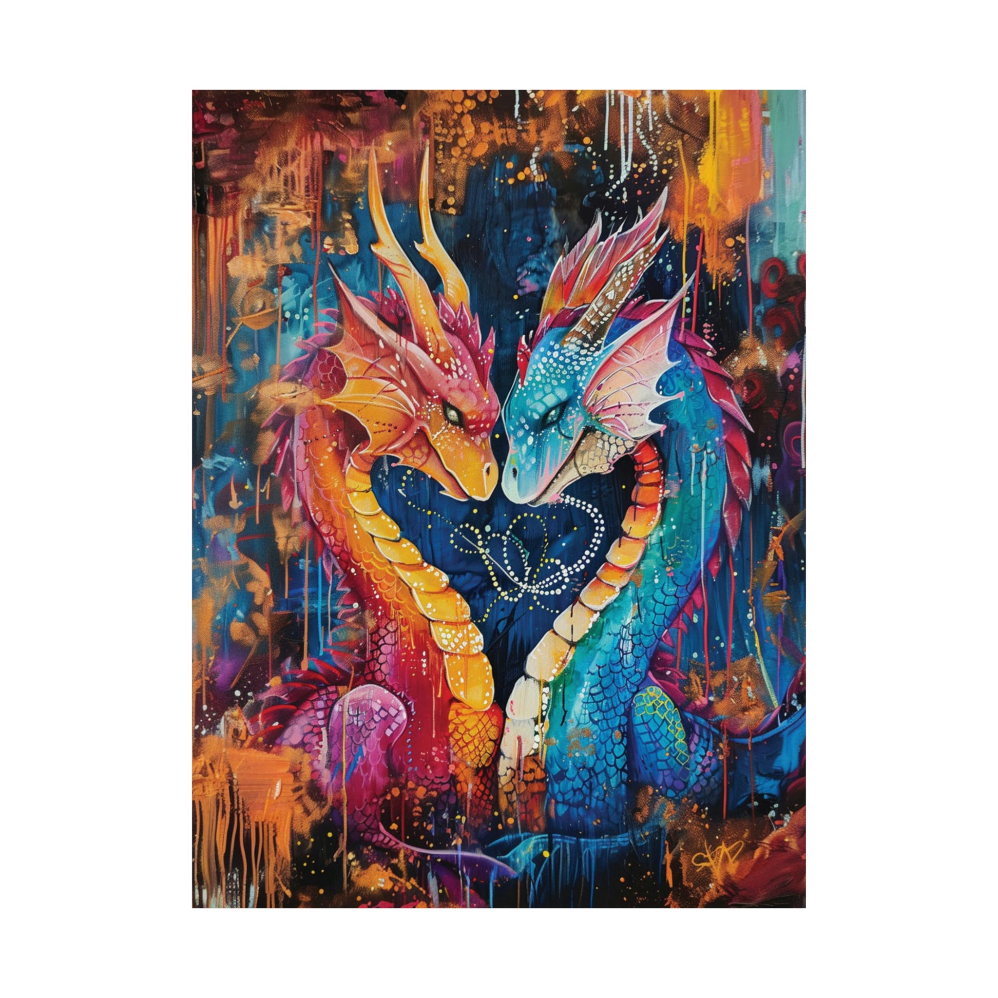 Dragon Lovers Wall Art, Fantasy Poster, Fantasy Art Print, Matte Vertical Poster, Gamer Gifts, Fantasy Gifts