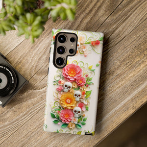 Flowers and Skulls Cute Samsung Phone Case