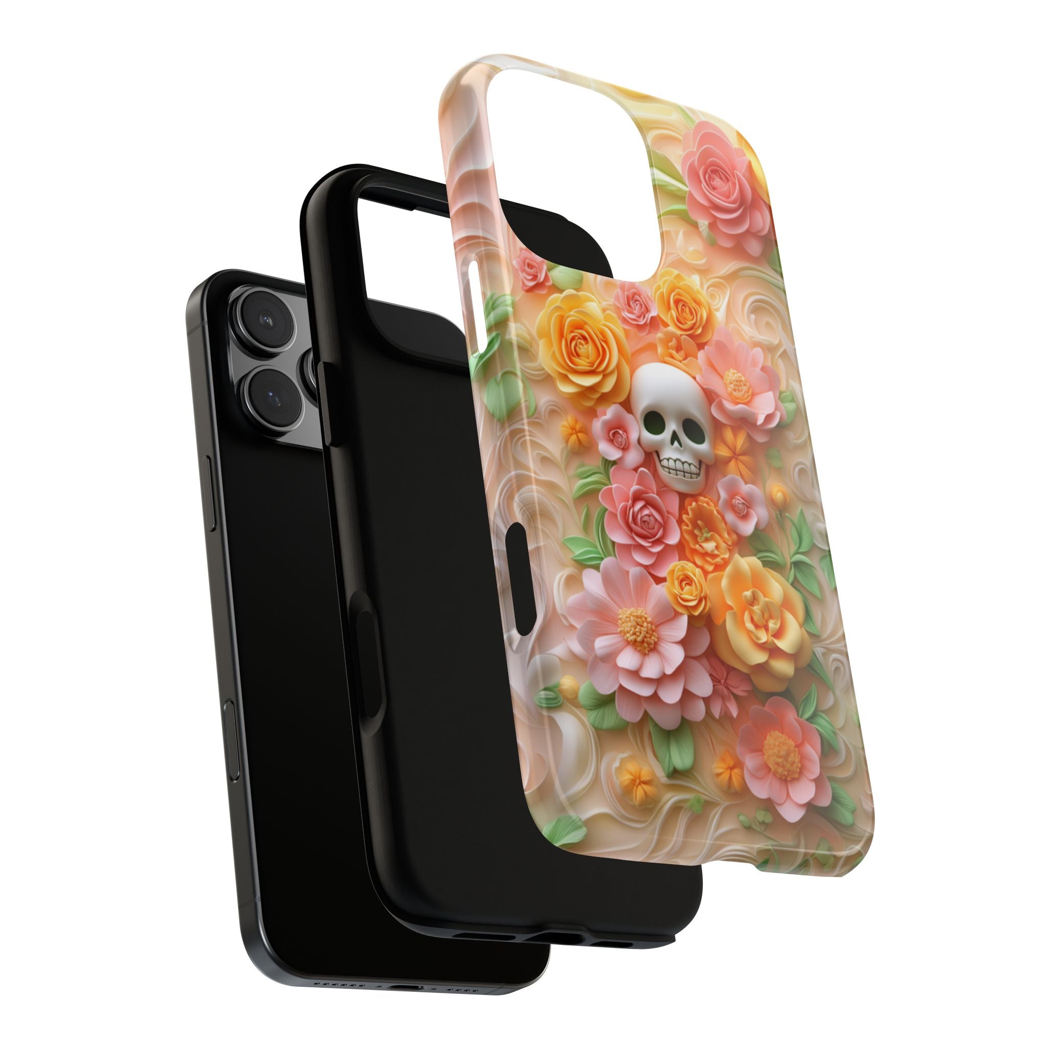 Flowers & Skull Cute iPhone Case