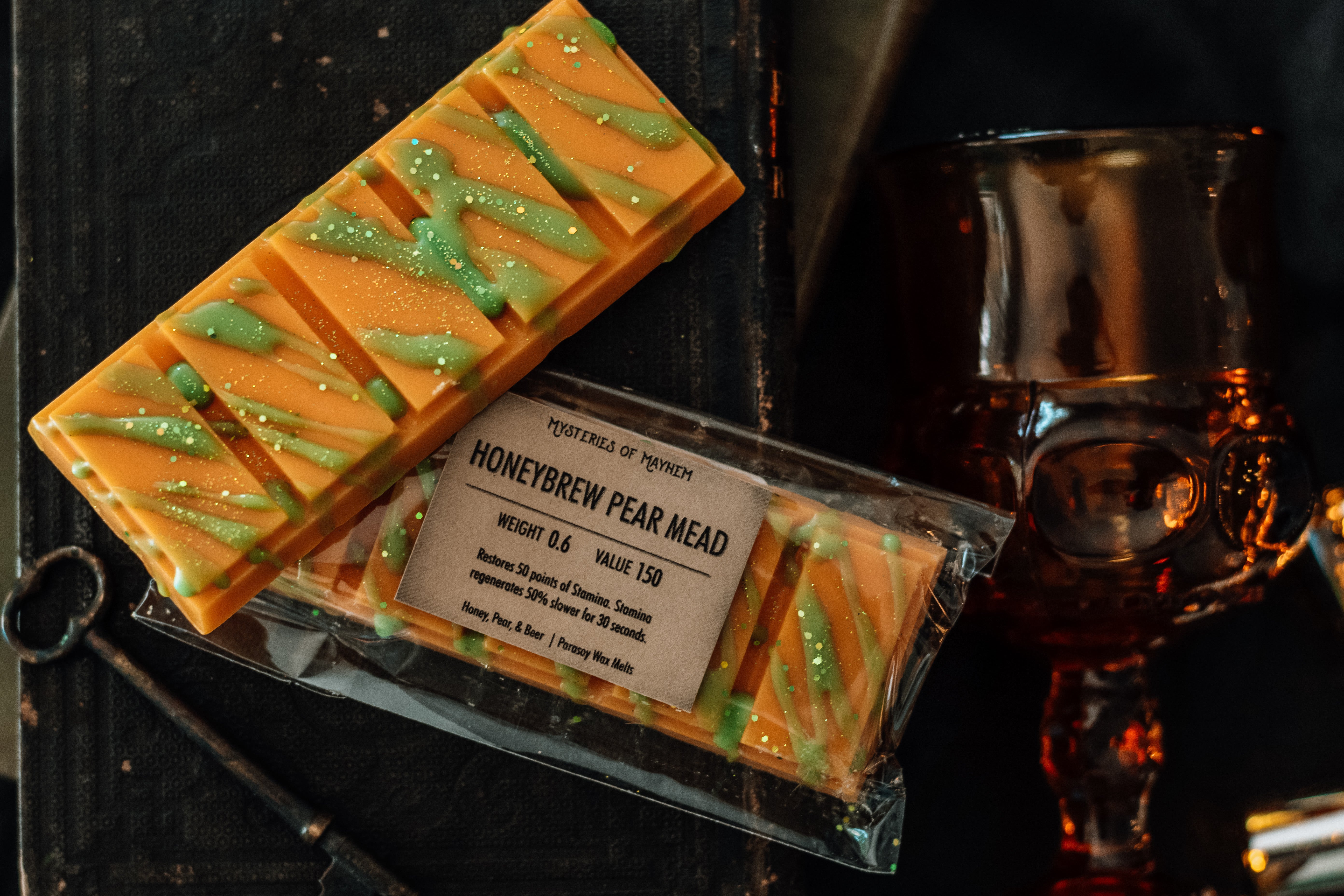 Honeybrew Pear Mead Wax Snap Bar - Honey, Pear, and Beer