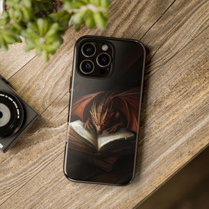 Book Dragon iPhone Tough Case, Fantasy Phone Case, Bookish Phone Case