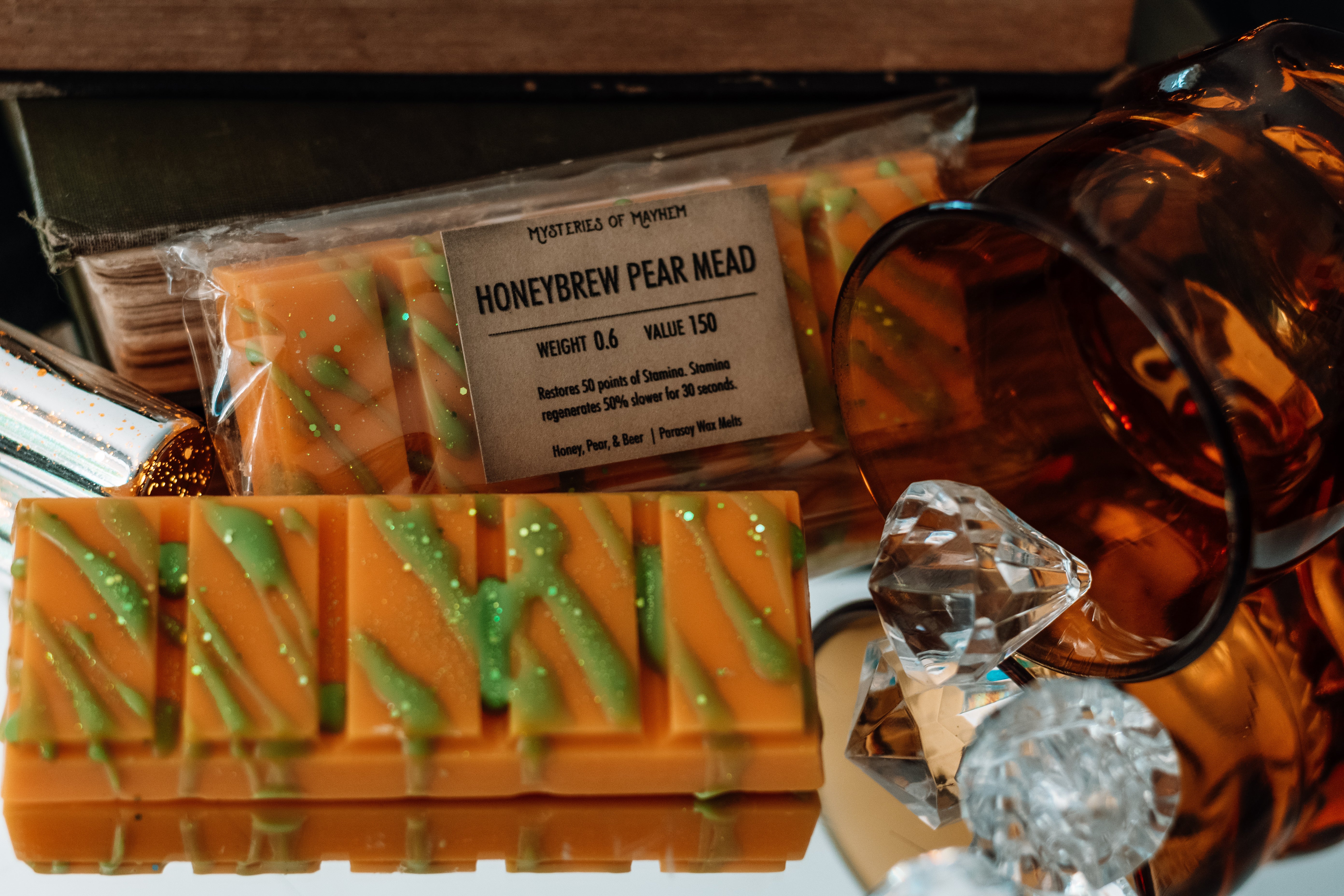 Honeybrew Pear Mead Wax Snap Bar - Honey, Pear, and Beer