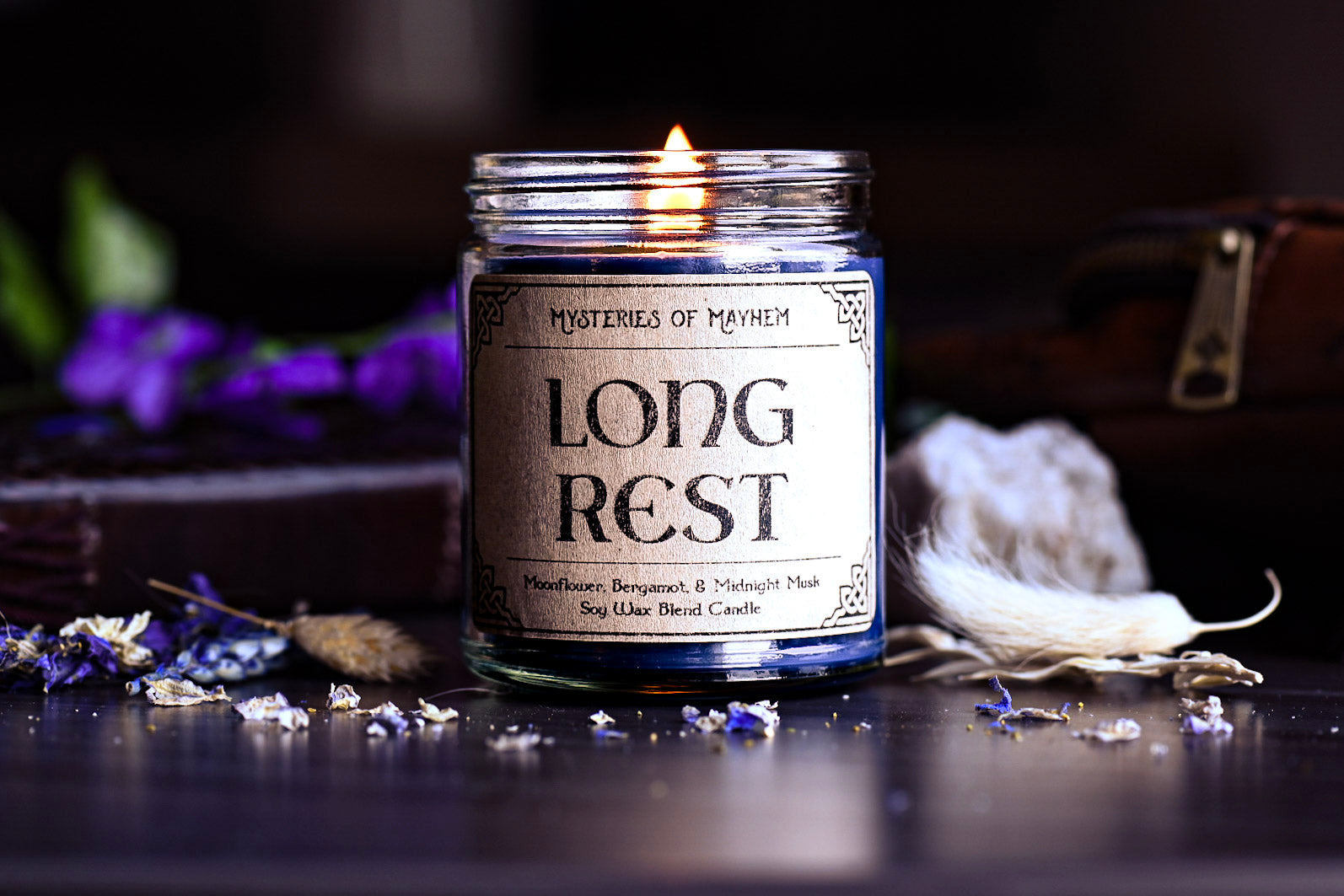 Long Rest -Moonflower, Bergamot, and Midnight Musk Scented Candle