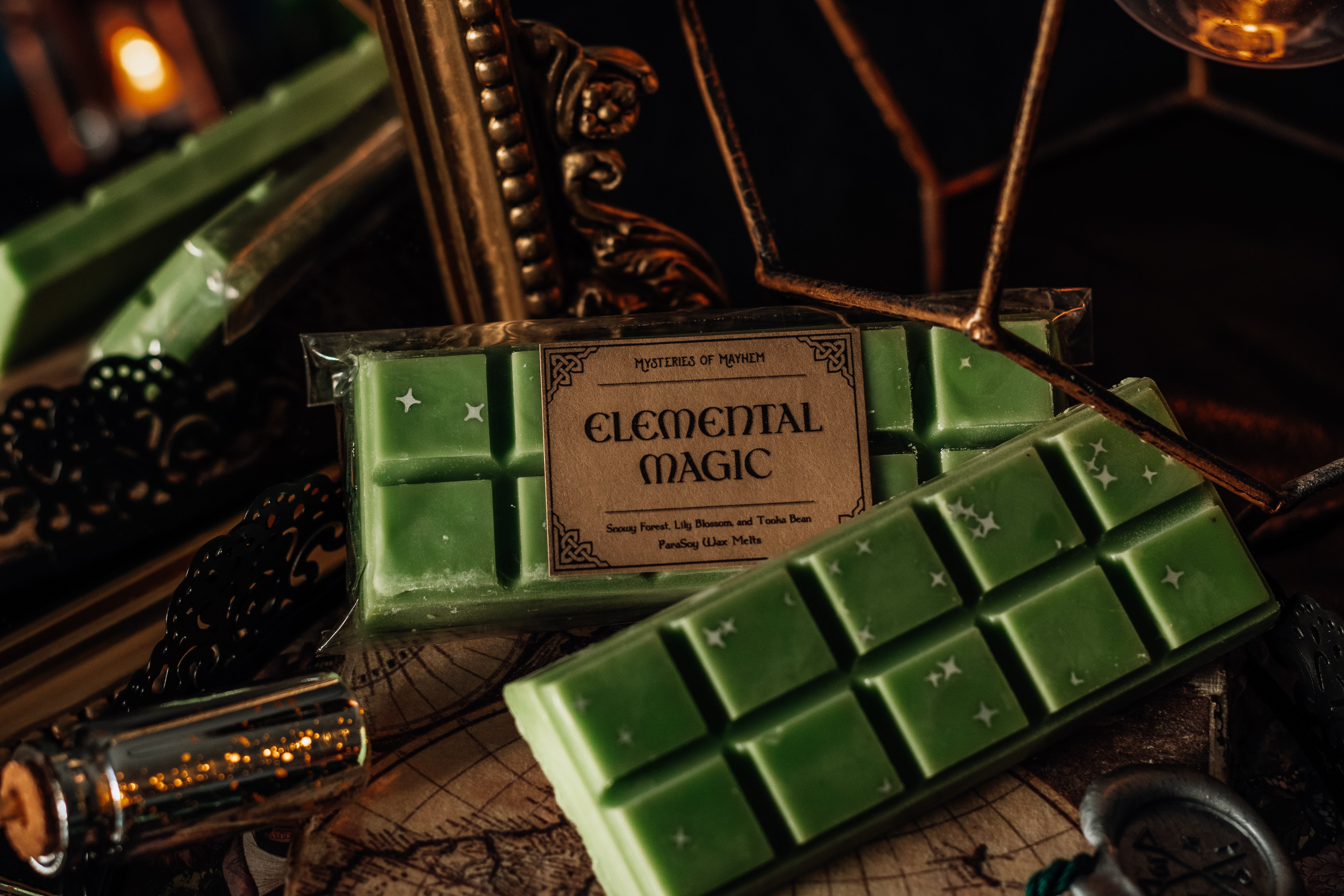 Elemental Magic Wax Snap Bar - Snowy Forest, Lily Blossom, and Tonka Bean Scented