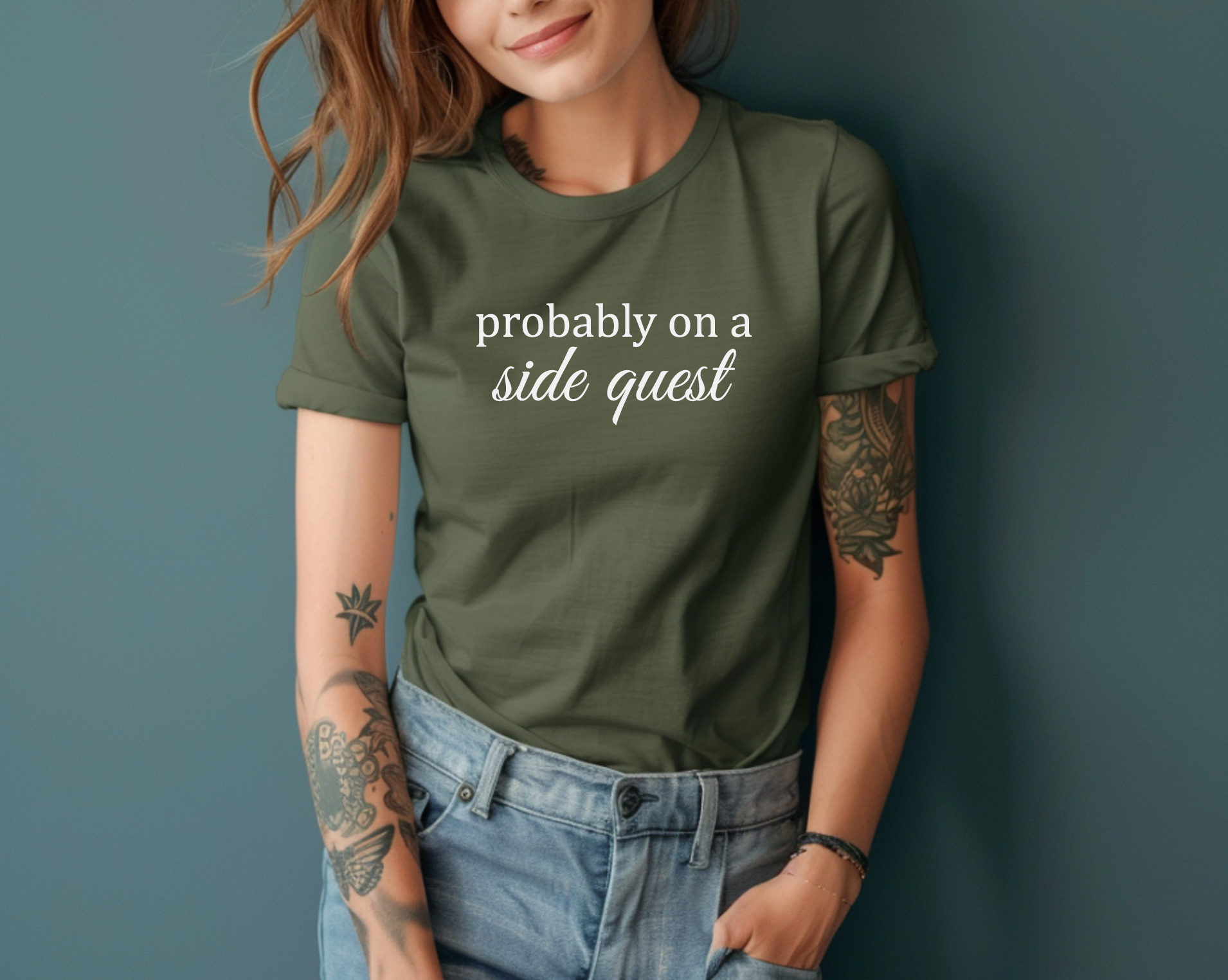 Probably On a Side Quest T-Shirt, Comfort Colors 1717 T-shirt, Fantasy Shirt