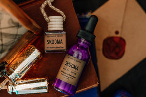 Bundle Skooma Hanging Car Freshener and Refill Fragrance Oil - Black Raspberry & Moon Sugar Scented - Gift for Gamers