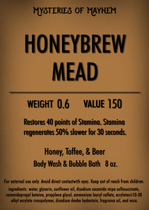 Honeybrew Mead Body Wash and Bubble Bath - Honey, Toffee, & Beer - Skyrim Inspired