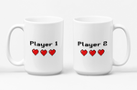 Load image into Gallery viewer, Player 2 Pixel Hearts Mug 15oz
