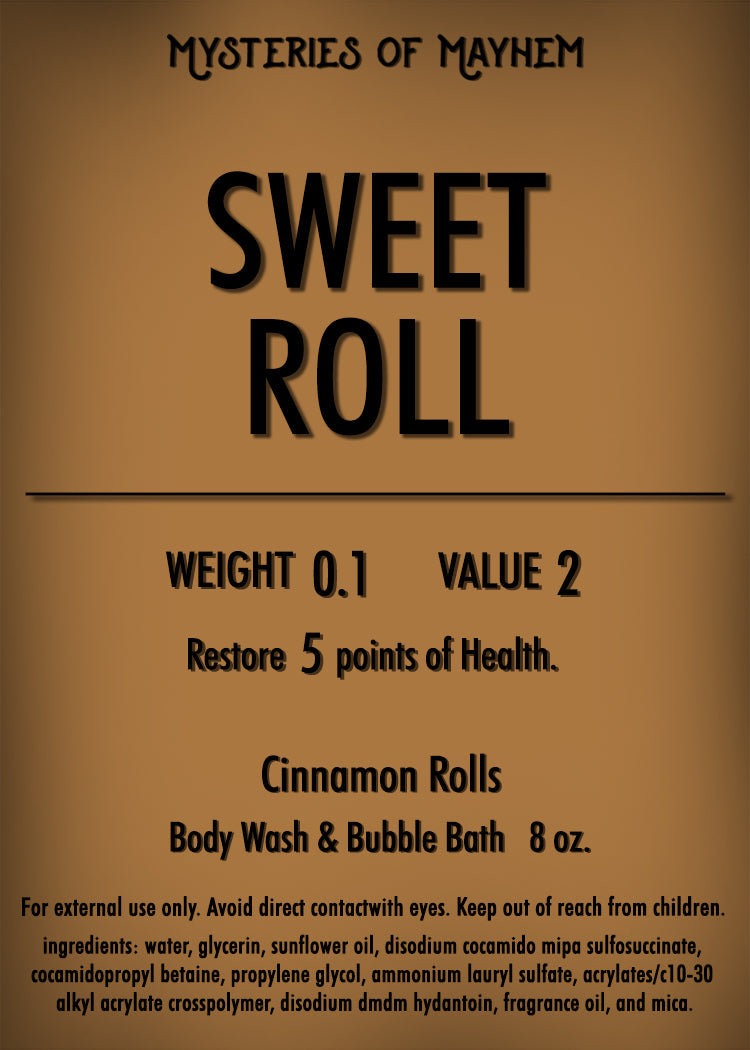 Sweet Roll Body Wash and Bubble Bath - Cinnamon Rolls - Skyrim Inspired